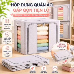 Hộp đựng quần áo khung thép gấp gọn chống bụi chống nước dung tích lớn 100 lít