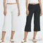 MAPLEPOET-Áo chân rộng gấp qua eo Quần crop top màu trơn sành điệu cho thường ngày