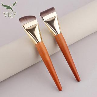 Bàn chải trang điểm VRZ Bàn chải nền Đầu phẳng Tay cầm bằng gỗ Chất lỏng Kem nền che khuyết điểm Bàn chải nữ Mặt đế trang điểm Dụng cụ làm đẹp HOT