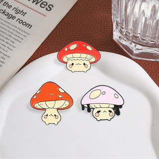 Dễ Thương Kawaii Nấm Men Thổ Cẩm Bộ Hoạt Hình Toadstool Ve Áo Pin Cho Ba Lô Quần Áo Phụ Kiện Quà Tặng Cho Người Yêu Thực Vật Trẻ Em