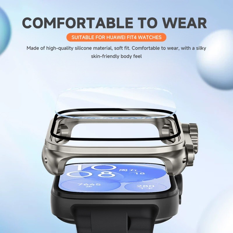 Dây đeo silicon + đổi sang Ultra cho đồng hồ Huawei Fit 5 / Fit 5 Pro vỏ vòng tay lốp xe đạp cho dây đeo Huawei Fit 4 / Fit 4 Pro