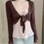 Áo len Cardigan màu nâu Phong cách mỏng Xuân hè Phong cách mới Phong cách Hàn Quốc Phù hợp với thiết kế phù hợp với thời trang Niche Polka Dot Sling Top