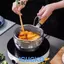 Giỏ lọc chiên ICUCKO, Dụng cụ nấu ăn Tay cầm dài Lưới chiên sâu, Dụng cụ lọc nồi nóng bằng thép không gỉ bền Máy lọc mì thực phẩm để chiên sâu
