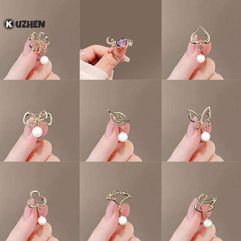 KUZHEN Thời Trang Đáng Yêu Chim Bướm Hoa Thổ Cẩm Cho Nữ Áo Khoác Ve Áo Pin Chống chói Áo Len Cố Định Phụ Kiện Quần Áo Quà Tặng HOT