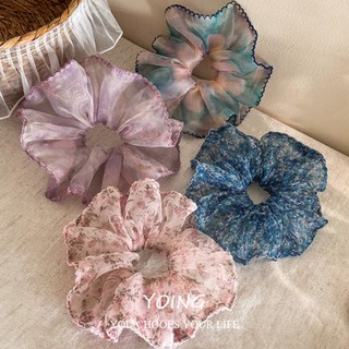 Yoing / Phong Cách Mới Cổ Tích Bầu Không Khí Gạc Hoa Scrunchy Buộc Tóc Phụ Kiện Tóc