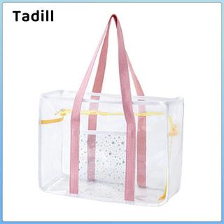 Túi đeo vai trong suốt dành cho nữ, Túi xách PVC, Túi Tote có dây kéo, Chất liệu chống thấm nước, Dung tích lớn để làm việc, mua sắm, đi biển, du lịch