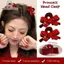 Nhíp 1 Cặp Nhung Đỏ Vuốt Tóc Nơ Thắt Tóc Nhỏ Kẹp Tóc Nữ Kẹp Tóc Bé Gái Tóc Cua Quà Tặng Ngày Lễ Tình Nhân VN