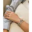 FANCIME "Ms Charming" Halo Heart Tháng Tám Vòng tay Tennis bạc Peridot