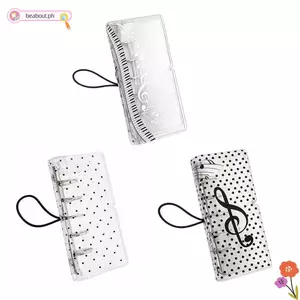 BEABOUT Vỏ máy tính xách tay lá rời, Thiết kế ghi chú nhạc trong suốt M5 Chất kết dính nửa kích thước, Vỏ tạp chí PVC