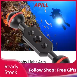 apill RASTKY Hợp kim nhôm Màu đen Đôi Ballhead nhẹ Cánh tay để chụp ảnh Giá đỡ mở rộng Video dưới nước 3 máy ảnh lặn (3 inch (125 chiếc))