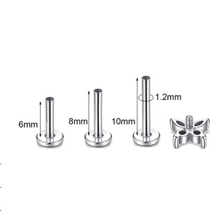 1PC 16G Thép Không Gỉ Labret Studs Thép Titan Prong Set Bông Tai Tragus Vít Tai Trang Sức
