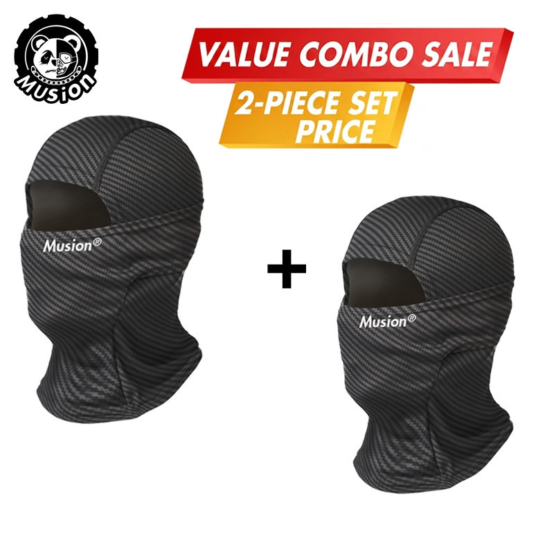 Musion [SET SALE] Mũ đội đầu toàn mặt bằng lụa băng xe máy Mặt nạ Balaclava mới Chống tia cực tím Mặt nạ toàn mặt ngoài trời còn hàng