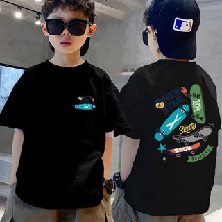 libeboutique Unisex Áo ngắn tay T-shirt In họa tiết Áo thun Bé trai và Bé gái cổ tròn phù hợp Tops 100% COTTON