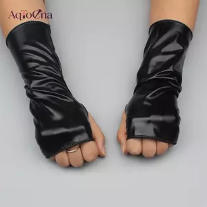 Găng Tay Thời Trang AqToCna Găng Tay Ngắn Bóng Da PU Trang Điểm Găng Tay Cho Ngày Lễ Tình Nhân AqToCna