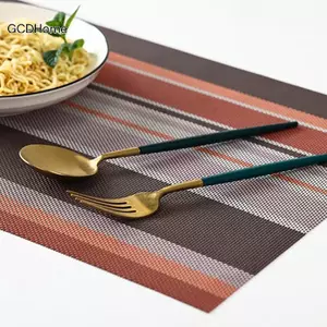 GCDHome 45x30cm PVC Placemat Sọc Chống Trơn Trượt Chống Thấm Nước Bàn Thảm Nhà Bếp Bàn Ăn Đĩa Miếng Lót Bát Đế Lót Ly Trang Trí Nhà HOT