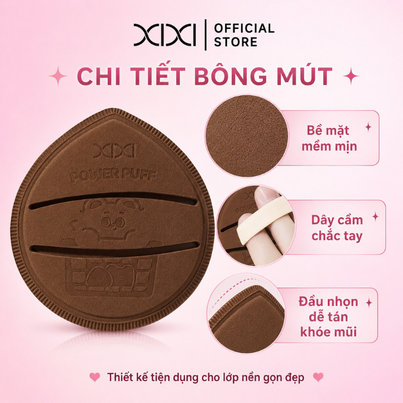 XIXI GJ218 Bông Phấn Trang Điểm Mềm Mịn, Mút Tán Nền Dùng Khô & Ướt, Bông Phấn Makeup Dễ Tán