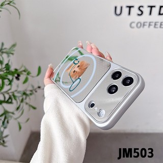 Kawaii Cổ Chó Mèo Cửa Sổ Lớn Gương Dành Cho iPhone 17 Air 16E 16 15 14 Plus 13 12 11 Pro Max XR XS Max X 8 7 Plus Động Vật Sang Trọng Chấm Bi Đơn Giản Vỏ Cặp Đôi Mềm