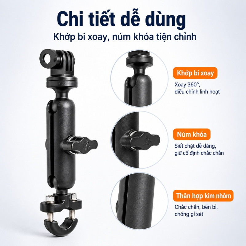 Giá đỡ camera hành trình,cho xe đạp xe máy,gắn chụp ảnh khi di chuyển, phù hợp với nhiều loại máy ảnh