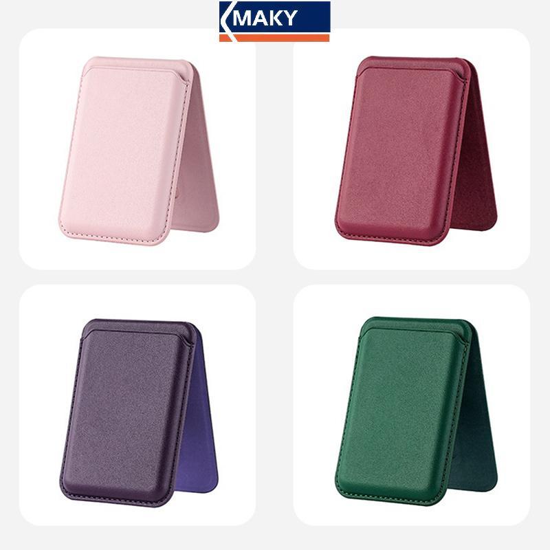 MAKY Từ Tính Cho Magsafe Ví Da Đựng Thẻ Cho 16 15 14 13 Pro Max Ẩn Đế Điện Thoại Ngân Hàng ID Thẻ Nhà Thơ Bao VN