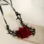 KUZHEN Gothic Gai Đỏ Hoa Hồng Choker Nelace Retro Hoa Có Thể Điều Chỉnh Dây Cổ Nelace Cho Halloween Cosplay Đảng Phụ Kiện HOT