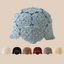 Mũ móc rỗng BRABRAA, Mũ beanie mỏng thoáng khí, Thời trang với kim cương giả Mũ rơm phẳng mùa xuân