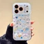 Ốp điện thoại dây xích chó tai lớn dễ thương mạ vàng cho iPhone 17 Pro Max 16 15 Pro Max Vỏ bảo vệ chống sốc