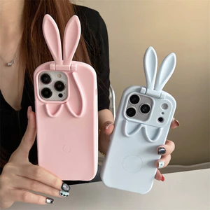 Hộp đựng tai thỏ hoạt hình hoạt hình iPhone17 / 16 Thích hợp cho 15 Vỏ điện thoại Apple 17PROMAX Vỏ chống sốc