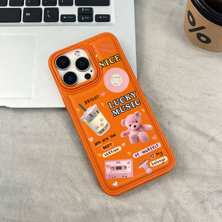 Ốp điện thoại cho iPhone 17/16 Pro Max 15/14/13/12/11; Họa tiết ghép ảnh màu hồng dễ thương