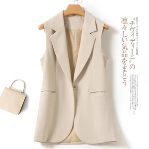 Mặt Sau Chia Màu Be Phù Hợp Với Áo Vest Nữ Thiết Kế Cảm Thấy Nhỏ Không Tay Bên Ngoài Mặc Vest 6.4