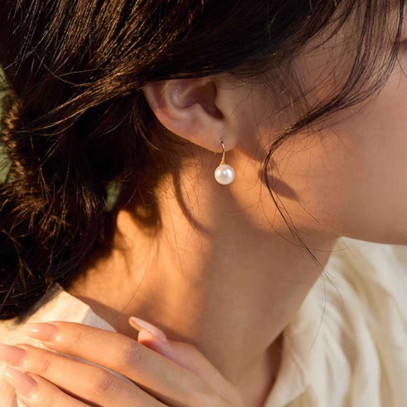 Bông tai ngọc trai thiên nhiên cao cấp bạc s999