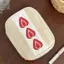 Túi đựng bút GILL, Túi trang điểm thêu dễ thương Strawberry Sandwich, Túi đựng mỹ phẩm sang trọng mờ đa chức năng di động Du lịch tại nhà