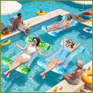 Võng Phao Bể Bơi 2 Miếng Thổi Lên Di Động PVC Đa Năng Võng Nổi Bơm Hơi Cho Người Lớn Đi Biển kouvn