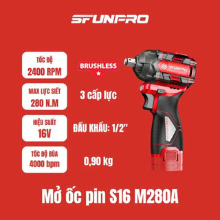 [Chính Hãng] Máy Mở Ốc Pin SFUNPRO S16 M280A – Siết Ốc Mạnh, 3 cấp lực, Bảo Hành 12 Tháng
