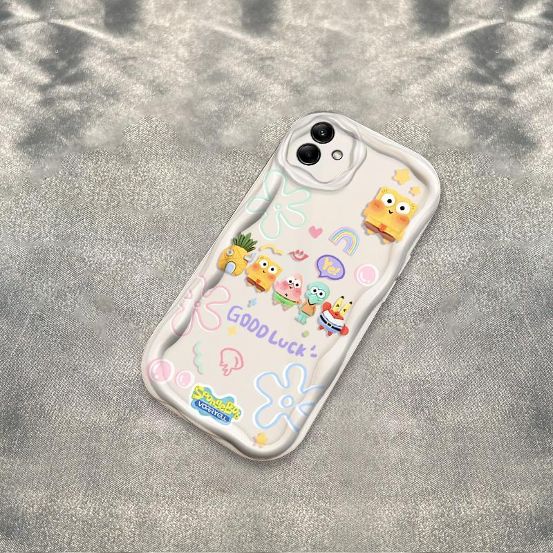 Thích hợp cho Samsung A04 A05 A06 4G 5G A07 3D Thẩm mỹ TPU mềm SpongeBob SquarePants Vỏ điện thoại chống sốc