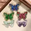 AqToCna Vintage Sang Trọng Pha Lê Bướm Thổ Cẩm Dành Cho Nữ Cô Gái Nhiều Màu Sắc Kim Cương Giả Thổ Cẩm Quần Áo Chân Dự Tiệc Thời Trang Trang Trang Sức Quà Tặng AqToCna