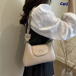 Túi đeo vai CQCJ, Túi đeo nách PU dung tích lớn, Túi xách Tote màu trơn thông thường