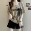 Mùa Hè 2026 Phong Cách Mới Của Mỹ Retro Rách Rời Vai Xếp Ly Áo Thun Ngắn Tay Rời Top INS