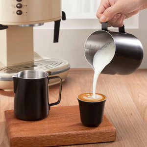 Binco Cà Phê Latte Xi Lanh Miệng Sắc Nét Latte Cup Sữa Frother Cup Dụng Cụ Inox Bình Sữa UHB2
