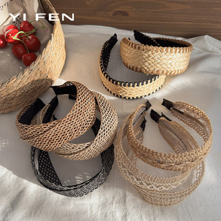 YIFEN Phong Cách Ngày Lễ Ống Hút Rộng Vành Băng Đô Nữ Bohemian Hàng Ngày Mặc Cao Đầu Lâu Kẹp Tóc