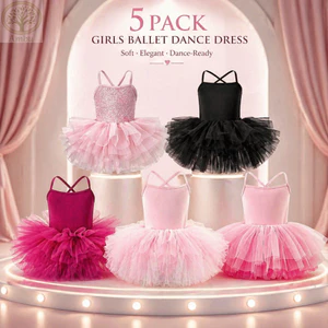 Đầm AMBU Ballet TuTu, Đầm Hoàng Tử Tay Ngắn Bé Gái Váy Ba Lê, Dây Đeo Chữ Thập Chuyên Nghiệp Puffy Ballet Trình Diễn Trang Phục Chụp Ảnh