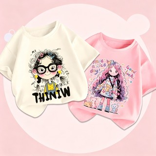 Áo thun bé gái áo phông cộc tay cổ tròn siêu xinh chất cotton mềm nhẹ thoáng mát cho bé 1-10 tuổi