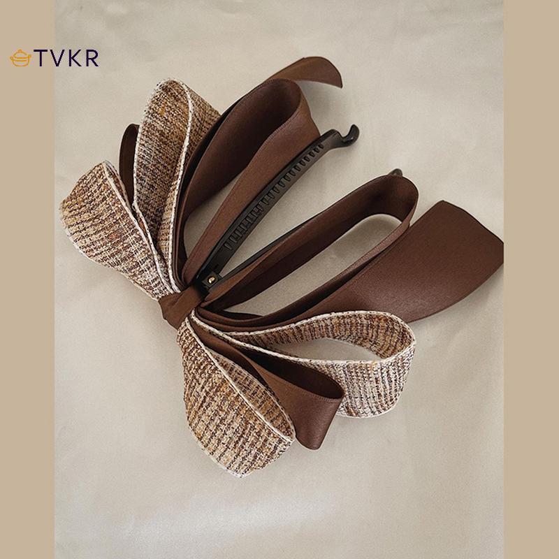 TVKR 2022 Mới Ruy Băng Nơ Chuối Kẹp Ngọc Trai Dễ Thương Chân Tóc Barrette Nữ Phụ Kiện Tóc Thời Trang Màu Trơn Thanh Lịch Tóc Móng Vuốt OIK