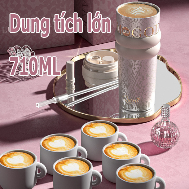 Bình Giữ Nhiệt  Lòng Gốm Dung,710ml,316 Cốc giữ nhiệt bằng thép không gỉ,giữ nhiệt lâu 12-24h,Nắp Chống Tràn