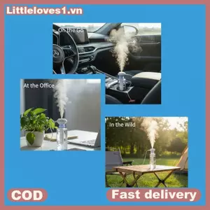 Littleloves1 Máy tạo độ ẩm phun nước khoáng di động siêu yên tĩnh có đèn ngủ LED có thể điều chỉnh độ dài cho ký túc xá sinh viên ô tô và bàn làm việc văn phòng VN