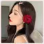 JRP Retro Hoa Hồng Đỏ Hoa Tóc Cho Nữ Nhân Tạo Kẹp Tóc Bên Kẹp Barrette Mũ Đội Đầu Cho Cô Dâu Cưới Phụ Kiện Tóc JRP