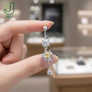 Nhẫn đeo bụng bằng thép không gỉ hình trái tim nữ Nhẫn trang sức rốn thanh lịch Bãi biển