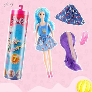 Jfory Màu Sắc Tiết Lộ Búp Bê Tuổi 3 + Nước Tiết Lộ Búp Bê Nhìn Với Tóc Giả Váy Giày Bọt Biển Cho Lễ Hội Giáng Sinh Ngày Lễ Năm Mới Quà