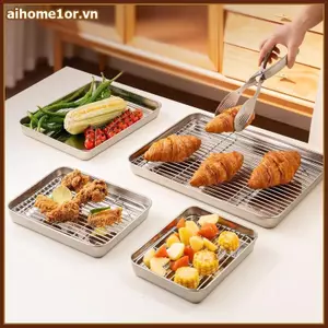 Khay nướng bánh bằng thép không gỉ AIHOM có thể tháo rời Chảo an toàn cho lò nướng BBQ,