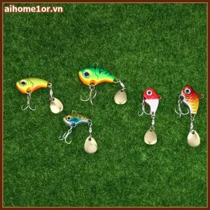 AIHOM Mồi Câu Cá Mồi Nhân Tạo 5 Chiếc Chìm Kim Loại VIB Spinner Muỗng Bộ Cho Hồ Sông Điều Kiện Biển,