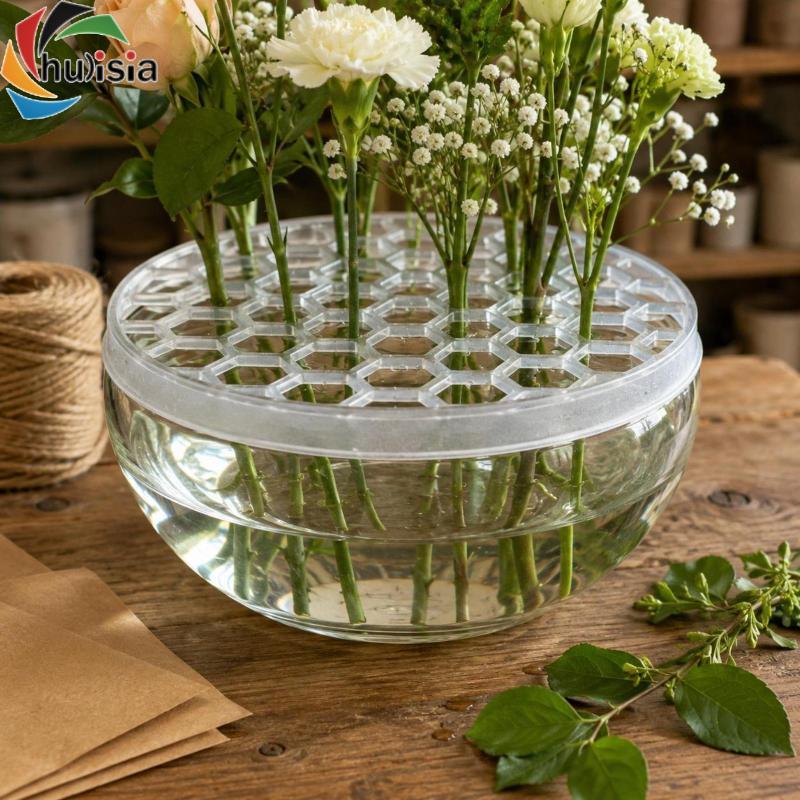Chulisia Silicone Hoa Ếch Tròn Tổ Ong Lưới Hoa Bình Lưới Lắp Dễ Dàng Vệ Sinh Trang Trí Phụ Kiện Có Thể Giặt Được